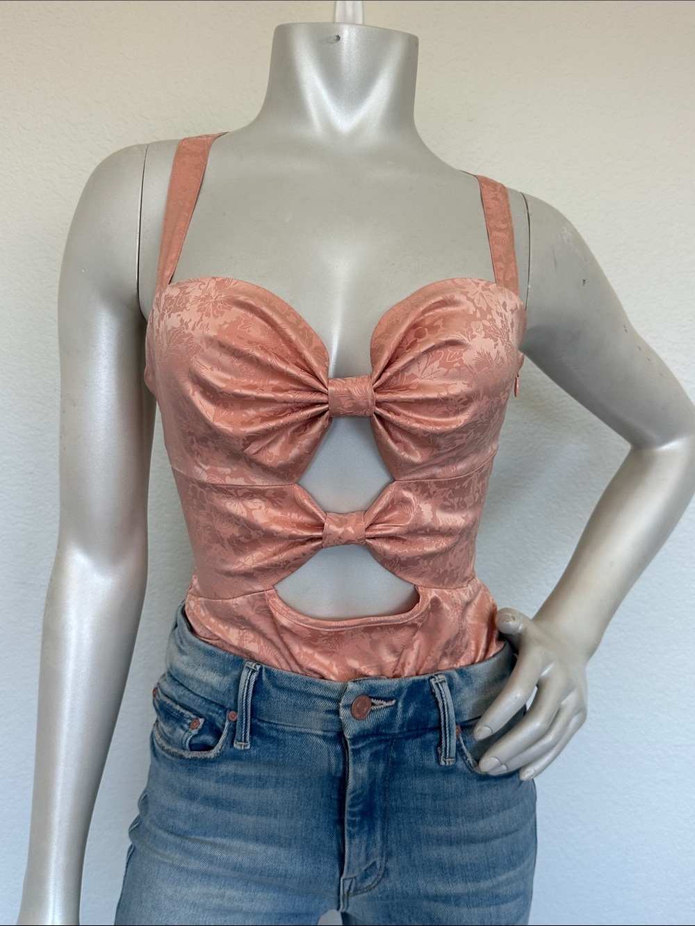Intimately by Free People Satin Bow Cutout bodysuit - Picture 7 of 9